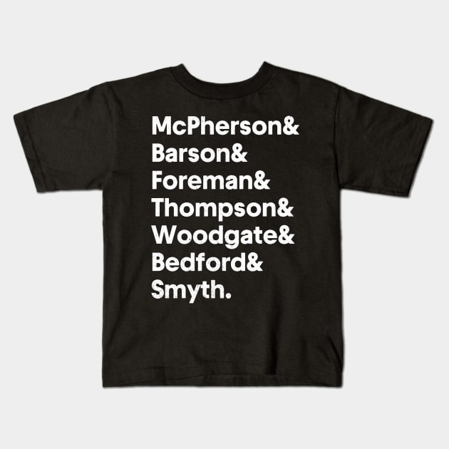 Madness // Classic Line Up List Design Kids T-Shirt by DankFutura